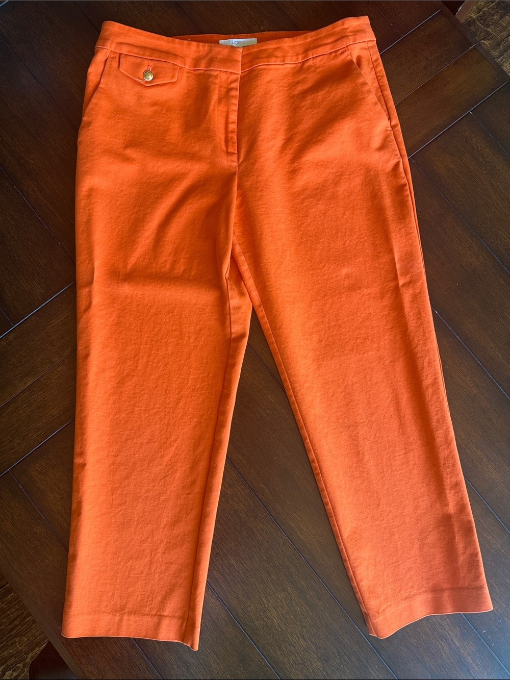 LOFT Cropped Ankle Pants in Bright Orange